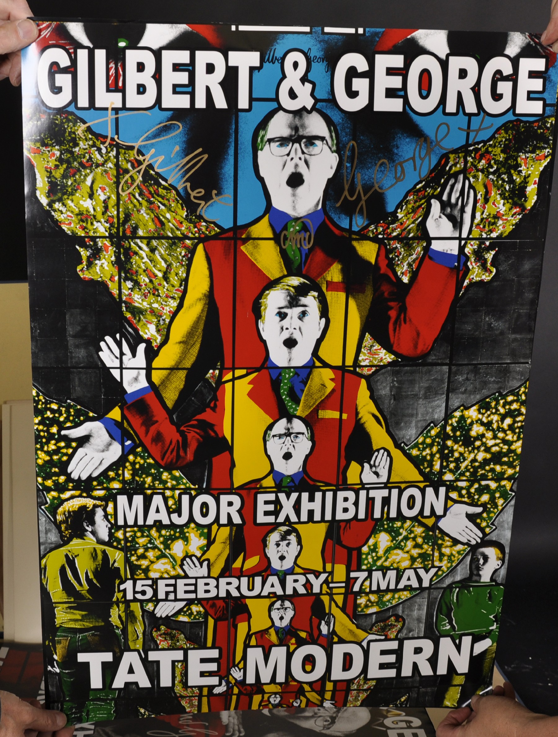 Gilbert and George (20th - 21st Century) British. "Major Exhibition Tate Modern", Poster, Signed - Image 5 of 6