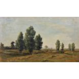 Henry George Moon (1857-1905) British. "Evening Brandon", An Extensive River Landscape, Oil on