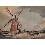 Arthur Edward Davies (1893-1989) British. Study of a Windmill, Watercolour, Signed, 11" x 15".