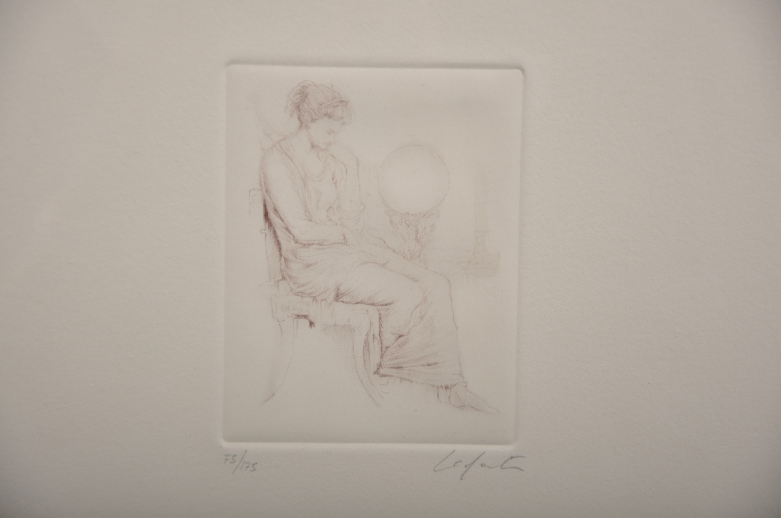 Laforte (20th Century) European. Study of a Seated Maiden, Etching, Indistinctly Signed and Numbered - Image 3 of 4