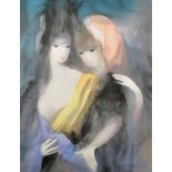 After Marie Laurencin (1883-1956) French. Study of Two Ladies, Lithograph with Printer's Stamp,