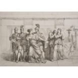 After Bartolomeo Pinelli (1771-1835) Italian. "Cleopatra", Engraving, 15" x 16.5", bound in "