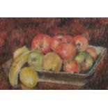 Lady Patricia Ashmore (nee Buller) (1929-2013) British. Still Life of Fruit in a Bowl, Pastel, 8.25"