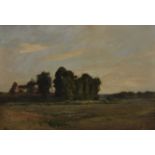 Henry George Moon (1857-1905) British. "Elms, Stanborough, Hatfield", Oil on Canvas, Signed,