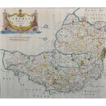 Robert Morden (c.1650-1703) British. "Somerset Shire", Map, 14.25" x 16.5". Provenance: Gordon
