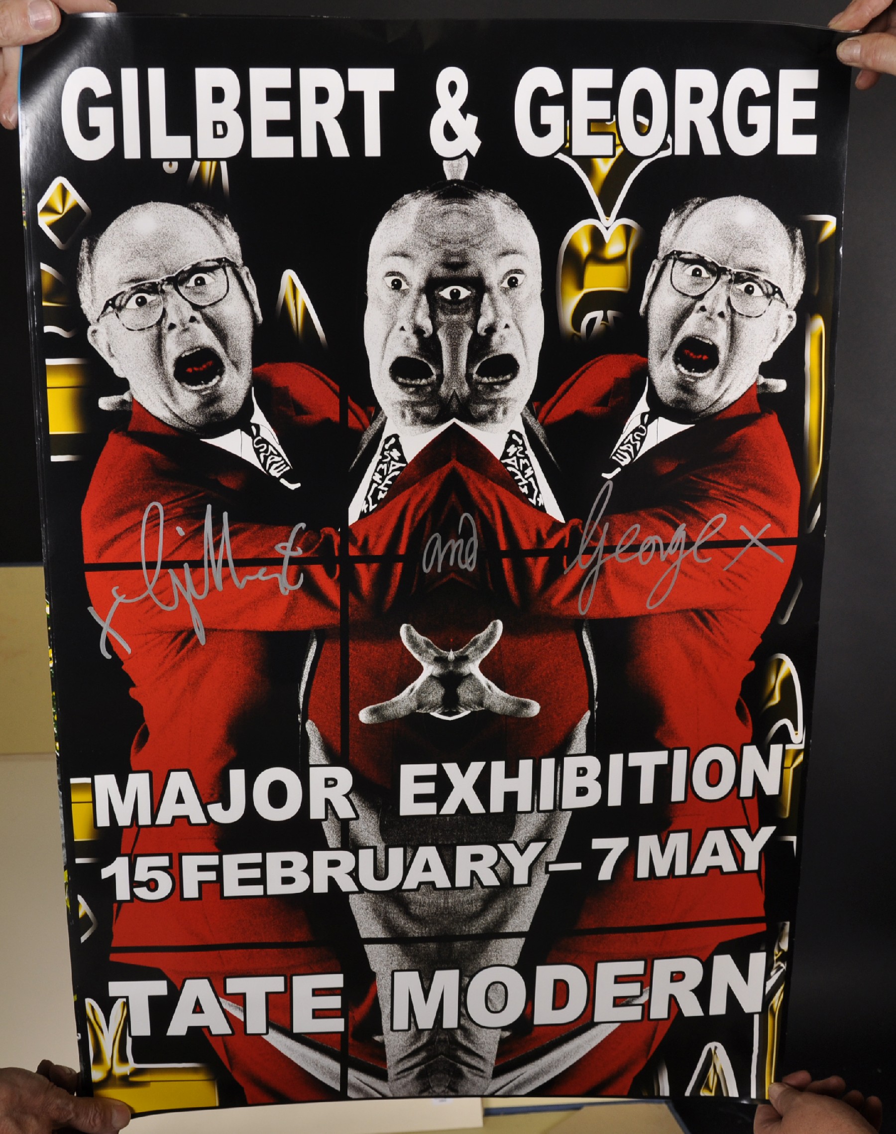 Gilbert and George (20th - 21st Century) British. "Major Exhibition Tate Modern", Poster, Signed - Image 3 of 6