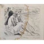 Andre Dunoyer de Segonzac (1884-1974) French. Study of a Lady, Seated by a Lake, Etching, Signed and