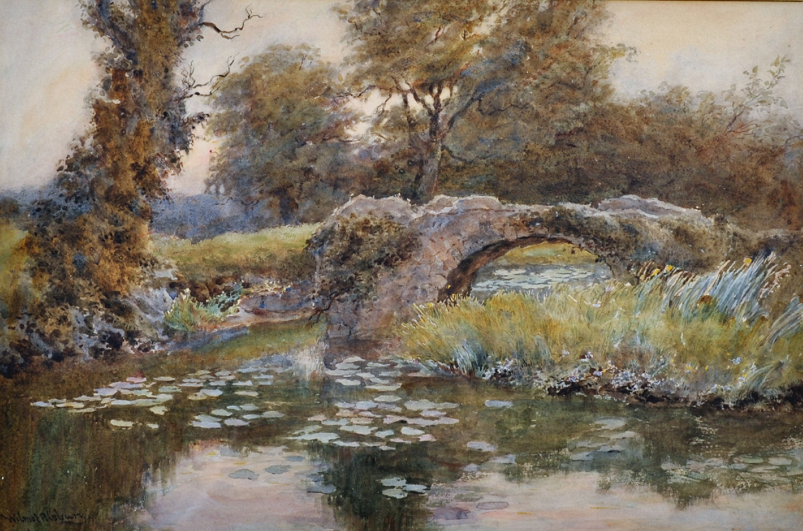 Wilmot Clifford Pilsbury (1840-1908) British. "Latimer's Bridge, Thurcaston (Leicestershire)", a