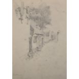 Henry George Moon (1857-1905) British. "Horning", a Street Scene, Pencil, Signed with Monogram,