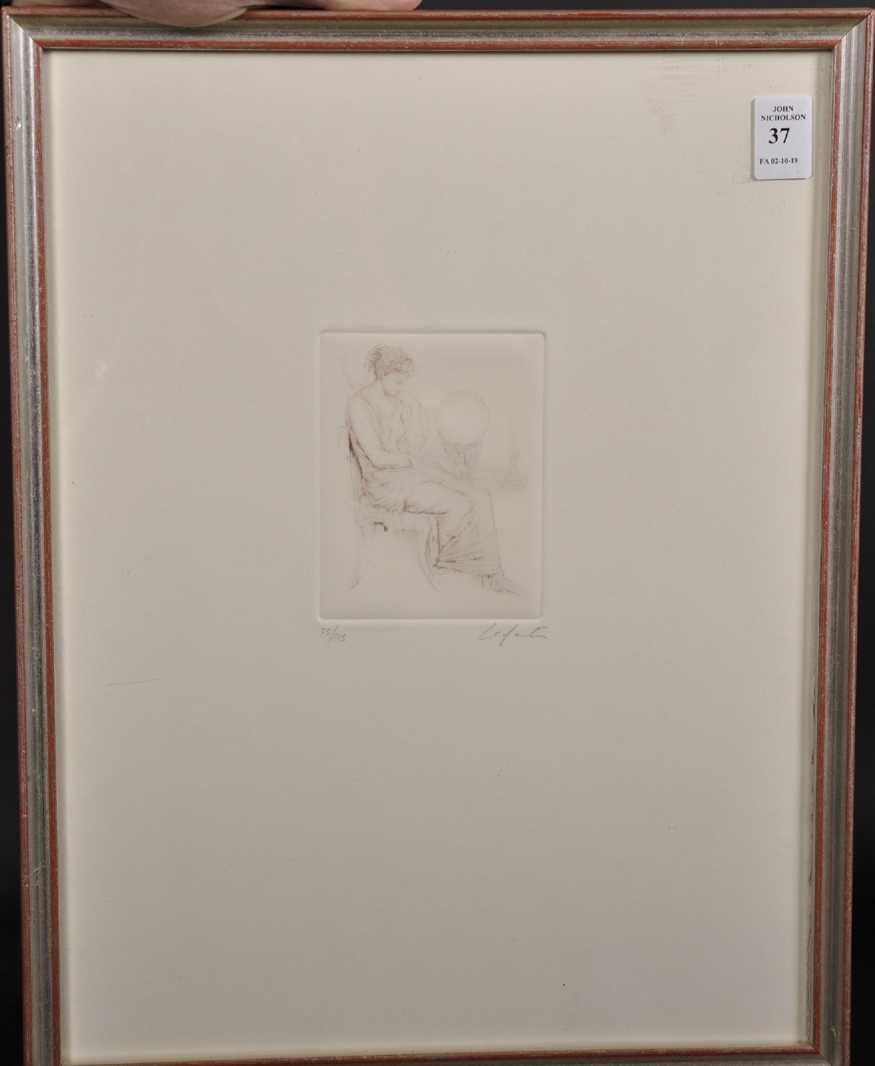 Laforte (20th Century) European. Study of a Seated Maiden, Etching, Indistinctly Signed and Numbered - Image 2 of 4