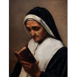 Ferdinand Daems (1809-1875) Flemish. Study of a Nun reading, Oil on Panel, Signed and Dated 1851,