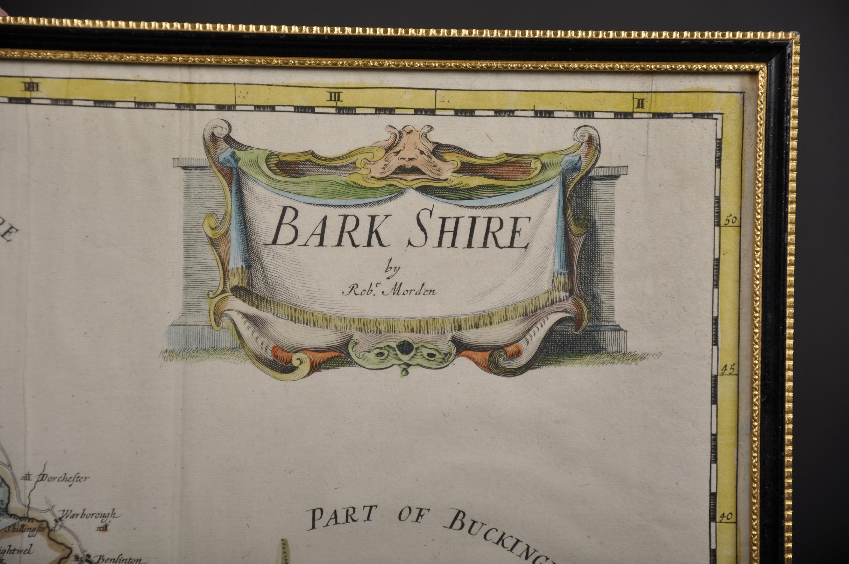 Robert Morden (c.1650-1703) British. "Bark Shire [sic]", Map, 14.25" x 16.5". Provenance: Gordon - Image 3 of 4