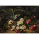 Caroline Roberts (19th - 20th Century) British. "A Shady Corner of the Garden", Oil on Canvas,