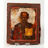 A SMALL 18TH CENTURY RUSSIAN ICON, on panel. 5.5ins x 4ins.