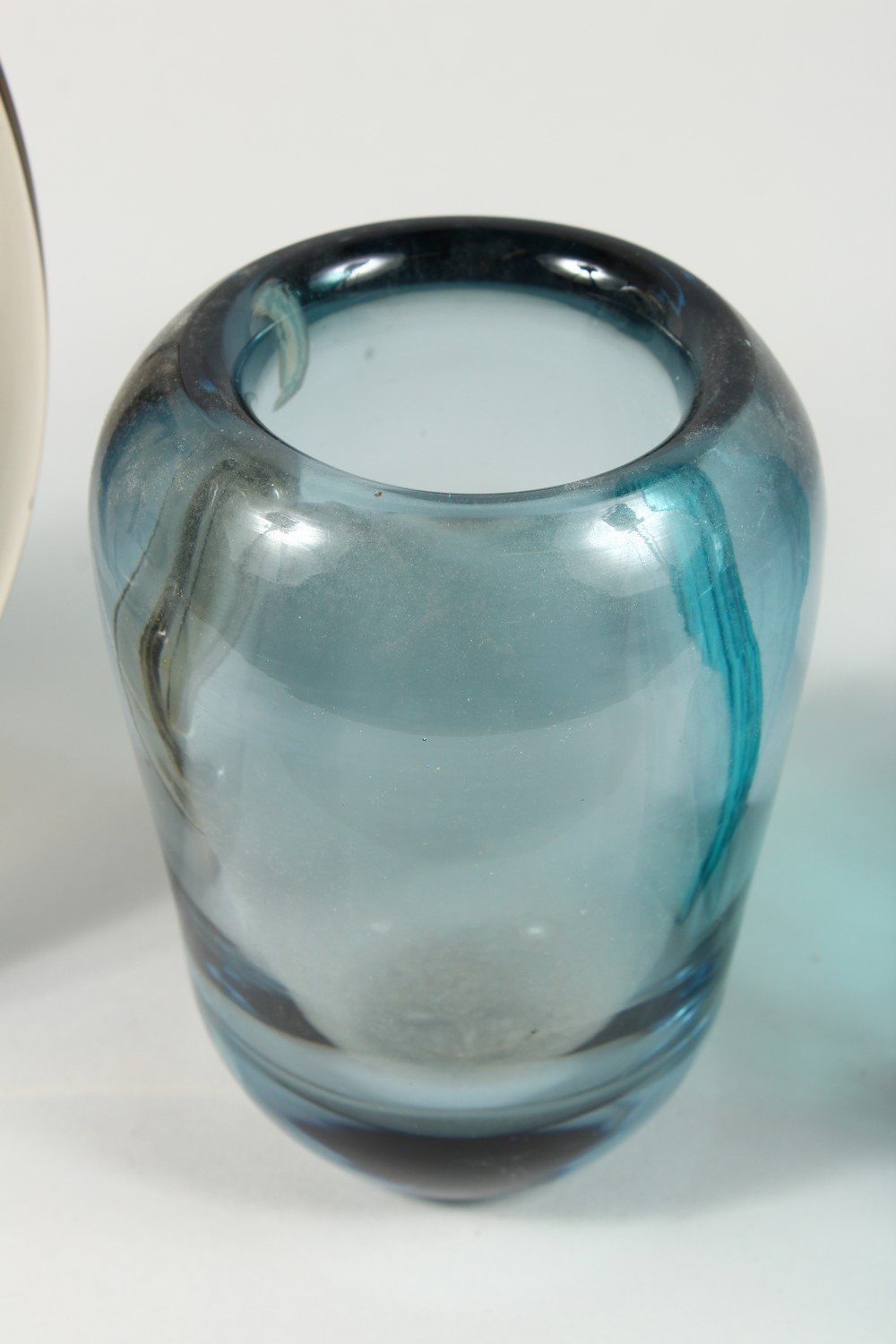 GEOFFREY BAXTER FOR WHITEFRIARS, a moulded turquoise glass vase, and two other items of - Image 3 of 5