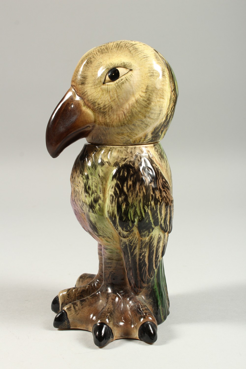 A MARTIN WARE STYLE "WALLY BIRD" JAR AND COVER. 9.5ins high. - Image 4 of 9