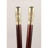 TWO GEORGE V MILITARY BATONS.