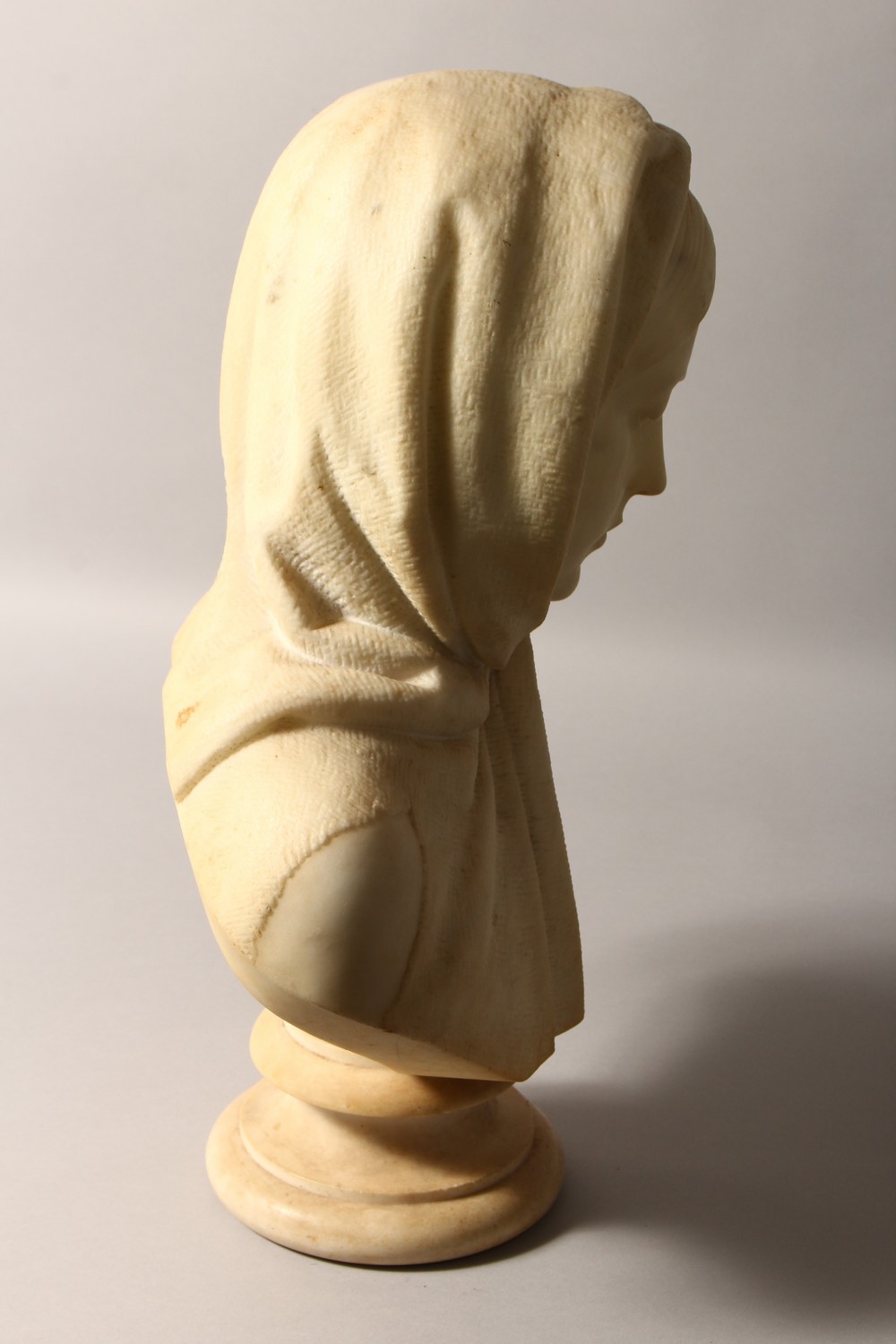 JOHN DENTON CRITTENDEN (1834-1877) A GOOD CARVED WHITE MARBLE BUST OF A YOUNG LADY, wearing a - Image 11 of 15