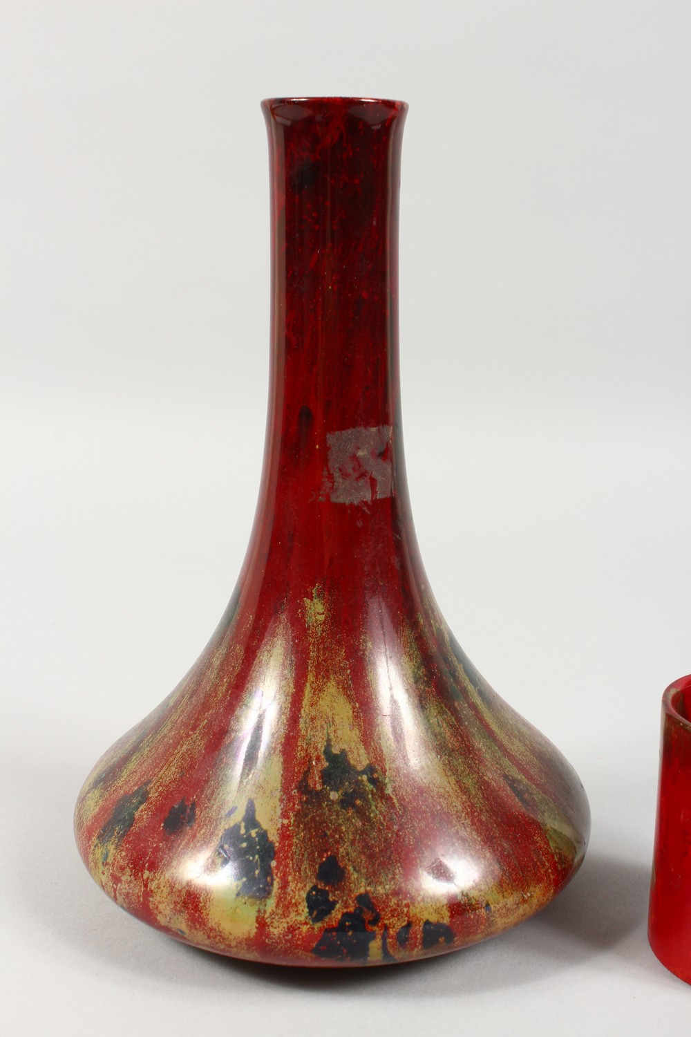E. R. WILKES, A RED LUSTRE GLAZED VASE, with narrow neck and broad base, signed and dated 1923; - Image 2 of 9