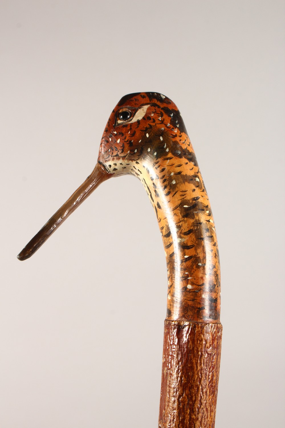 A WALKING STICK, with carved and painted pheasant head handle. 49ins long. - Image 4 of 9