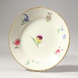 A SWANSEA PLATE, painted with flowers, impressed Swansea.