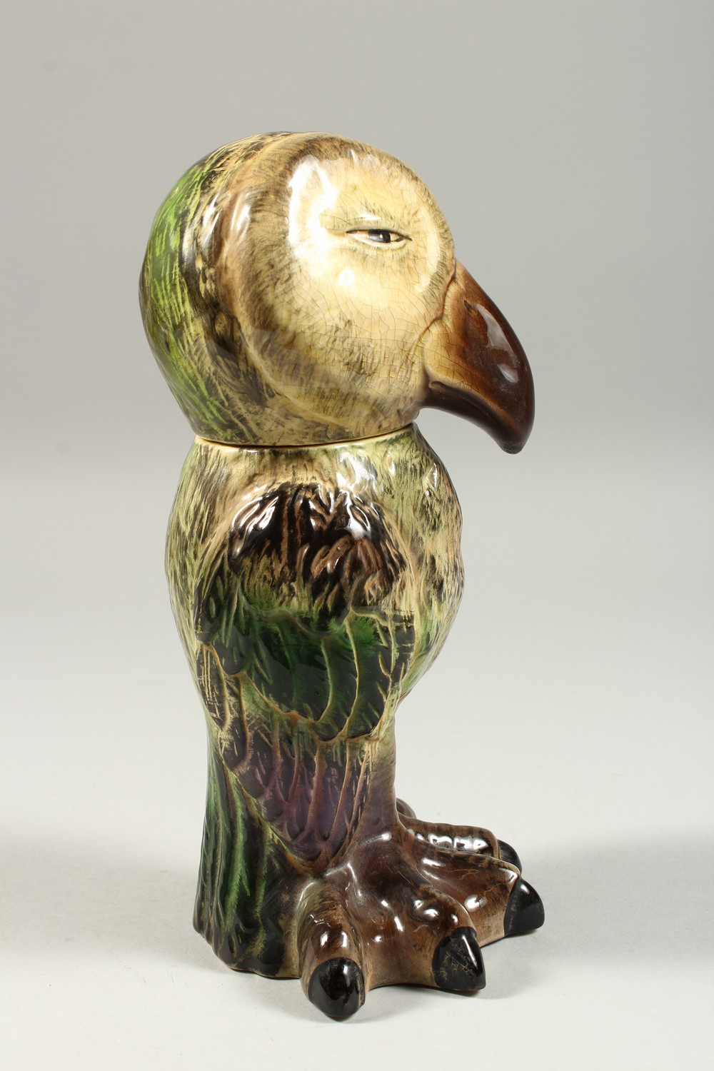 A MARTIN WARE STYLE "WALLY BIRD" JAR AND COVER. 9.5ins high. - Image 2 of 9