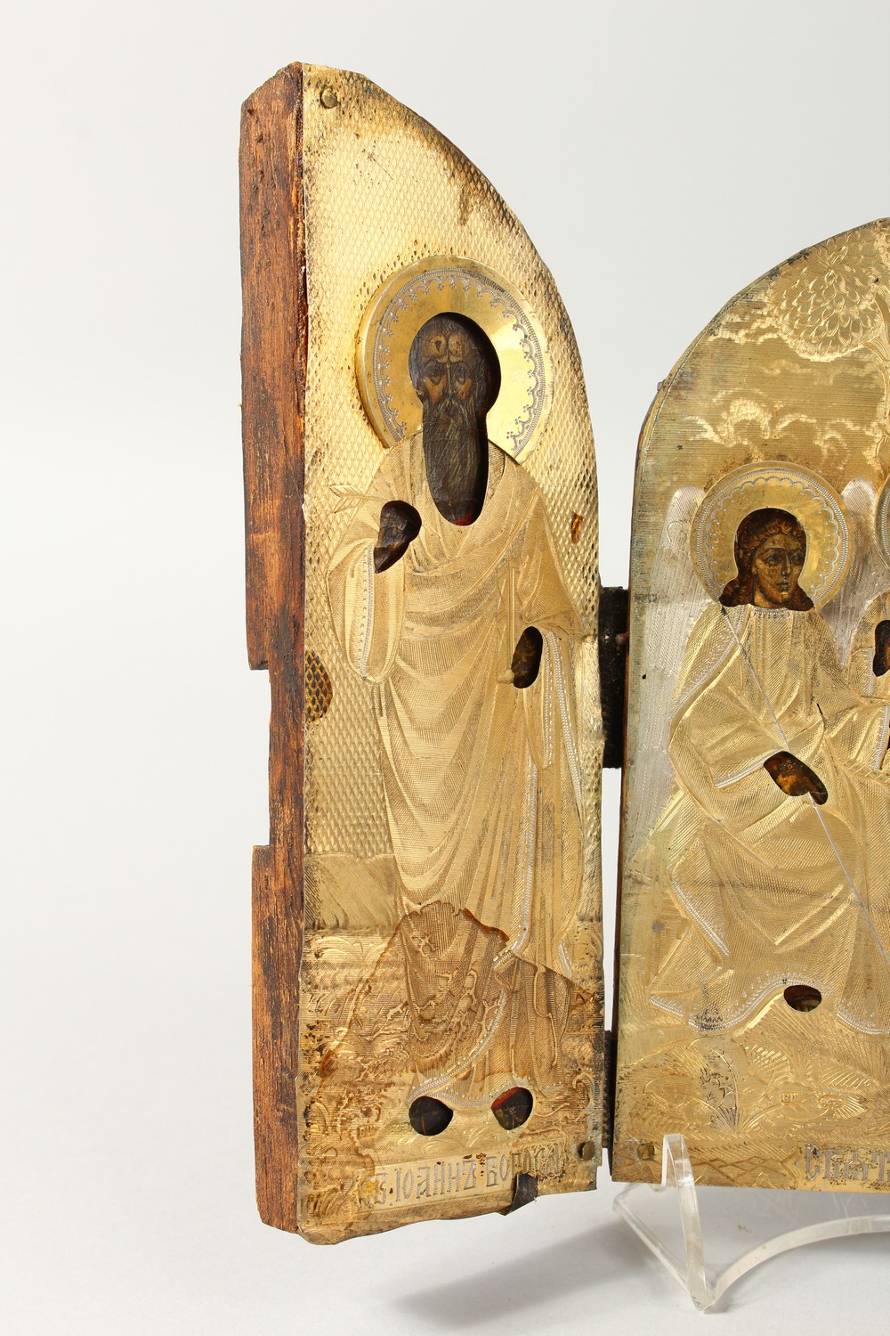 A FOLDING TRIPTYCH, with silver gilt cover. Maker: B.W. 7ins x 9ins. - Image 3 of 25