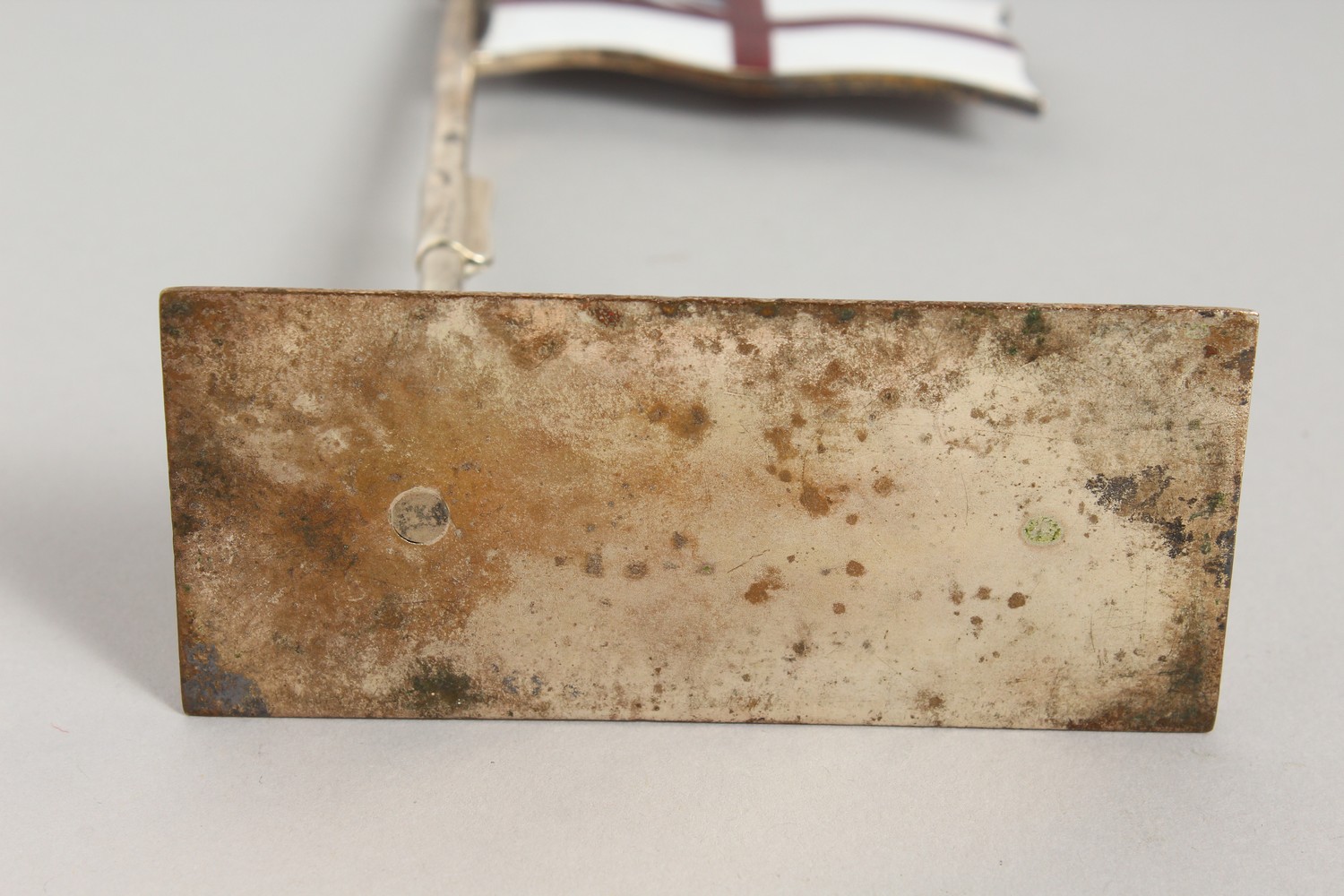 A PAIR OF SILVER PLATED AND ENAMEL PLACE NAME HOLDERS, modelled as white ensigns raised on - Image 15 of 15