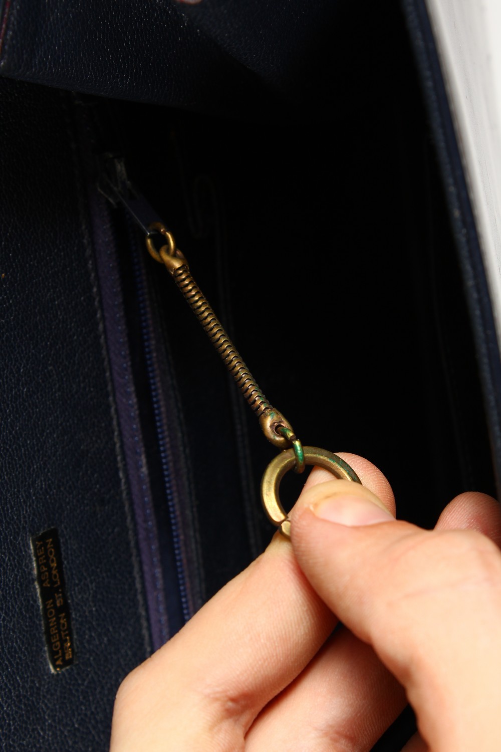 ALGERNON ASPREY, a ladies black leather handbag, and two other bags. - Image 15 of 16