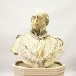 SIR JOSEPH EDGAR BOEHM R.A. (1834-1890) AN IMPRESSIVE CARVED MARBLE BUST OF A GENTLEMAN