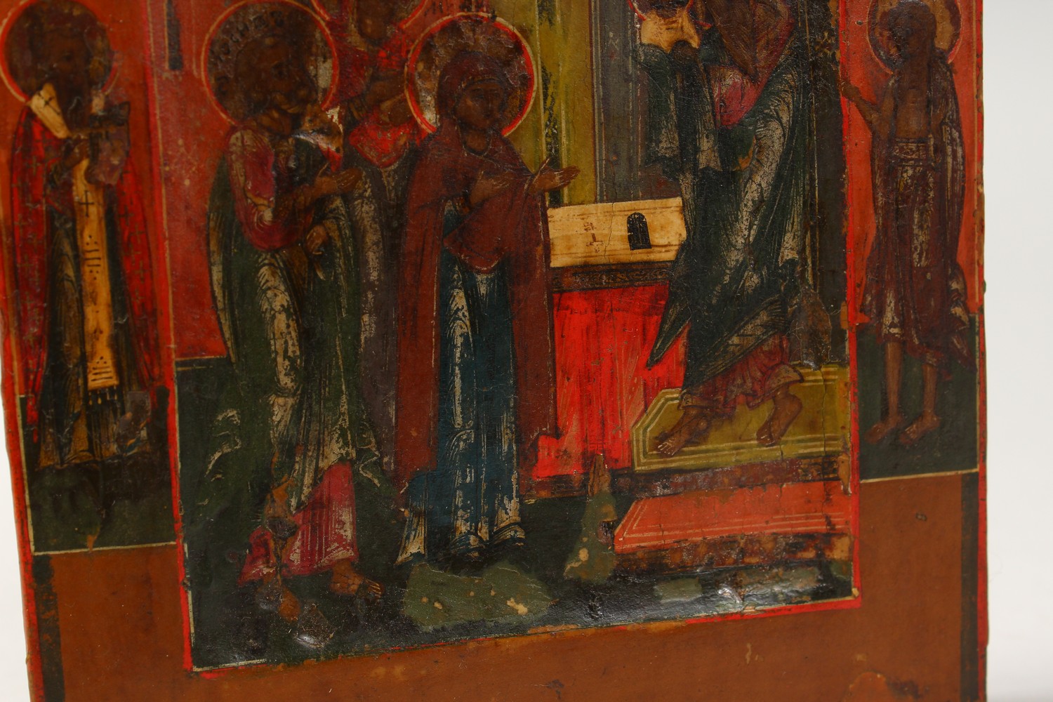 AN EARLY 18TH CENTURY RUSSIAN ICON, on panel. 6.5ins x 5ins. - Image 5 of 6