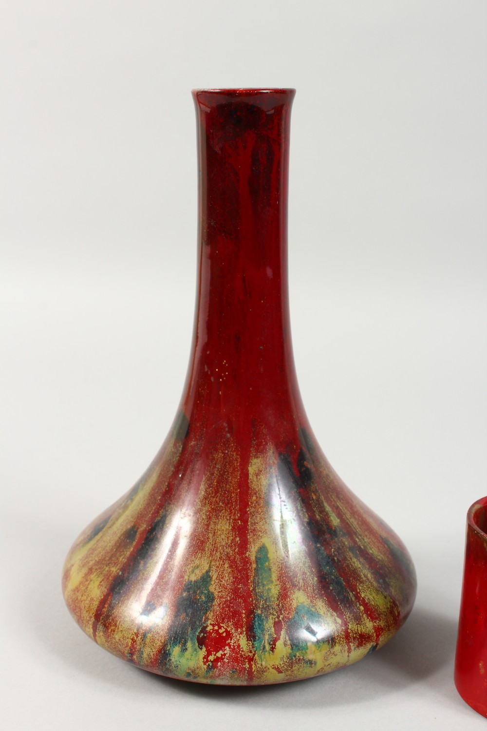 E. R. WILKES, A RED LUSTRE GLAZED VASE, with narrow neck and broad base, signed and dated 1923; - Image 4 of 9