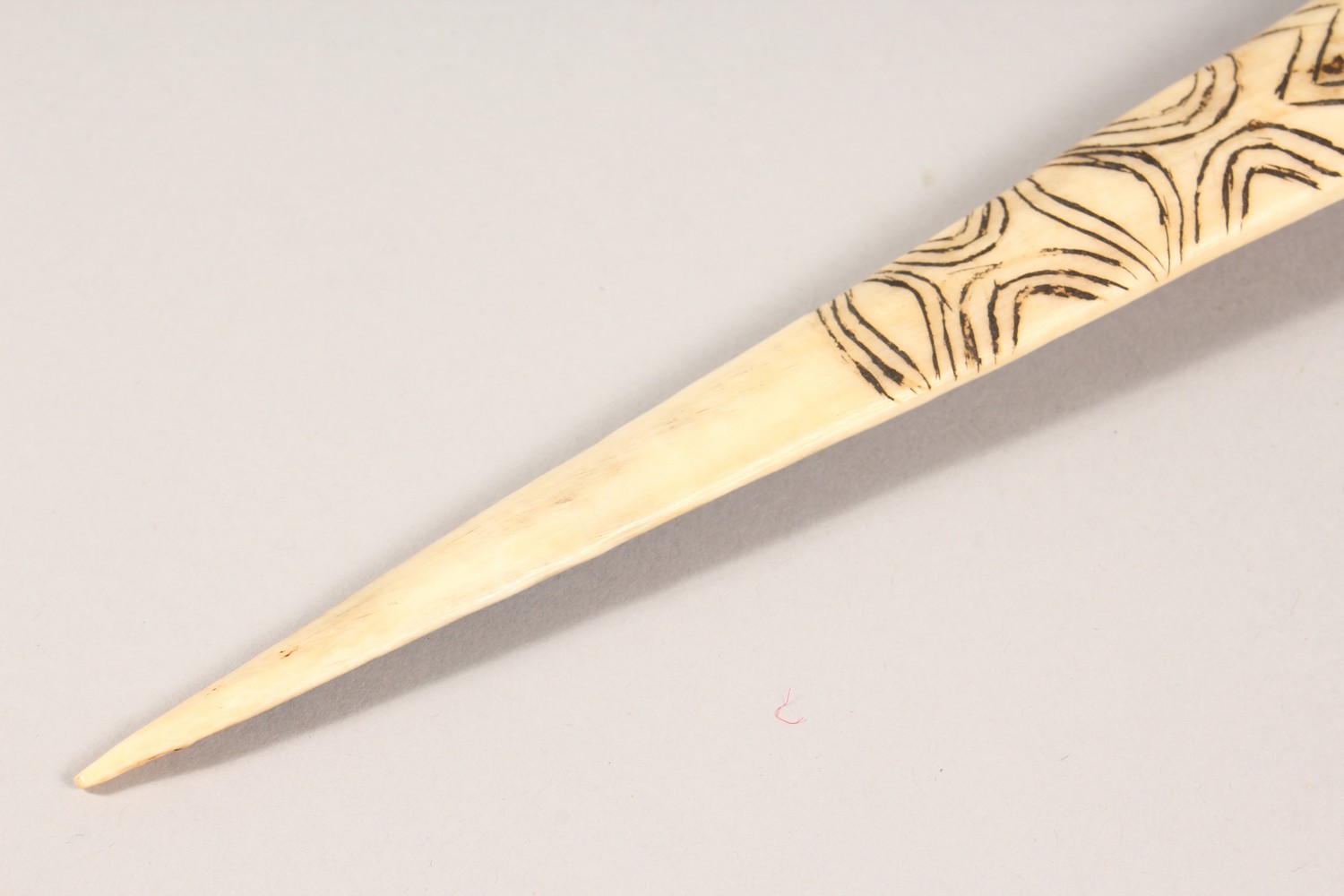 A CARVED BONE DAGGER, with incised decoration. 15.75ins long. - Image 7 of 9