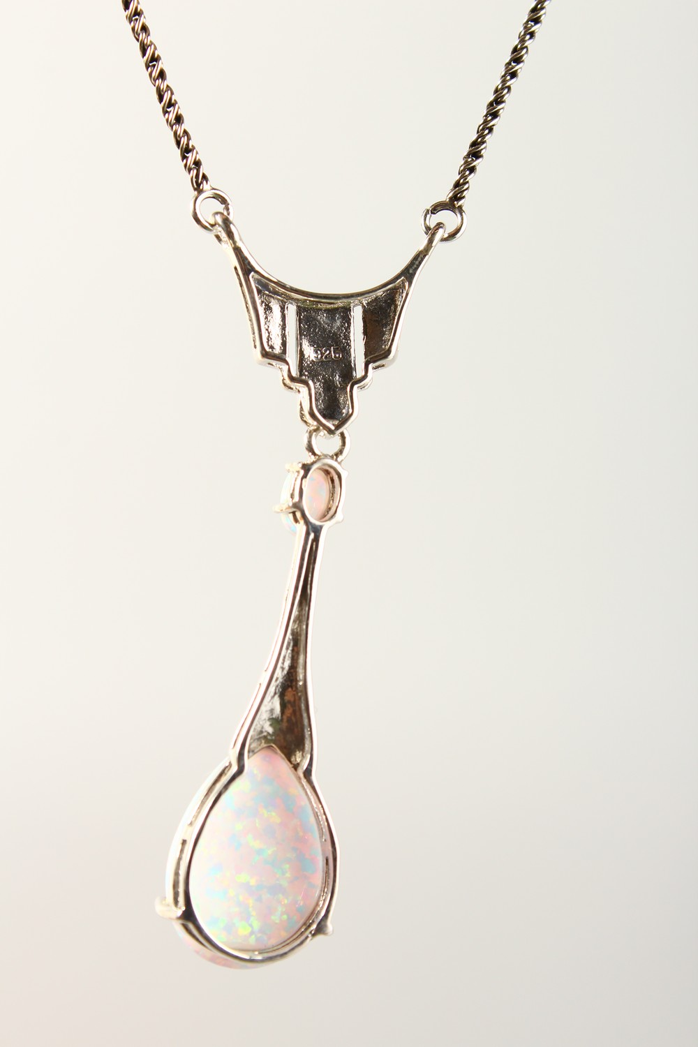 A GILSON OPAL PENDANT ON CHAIN. - Image 2 of 2