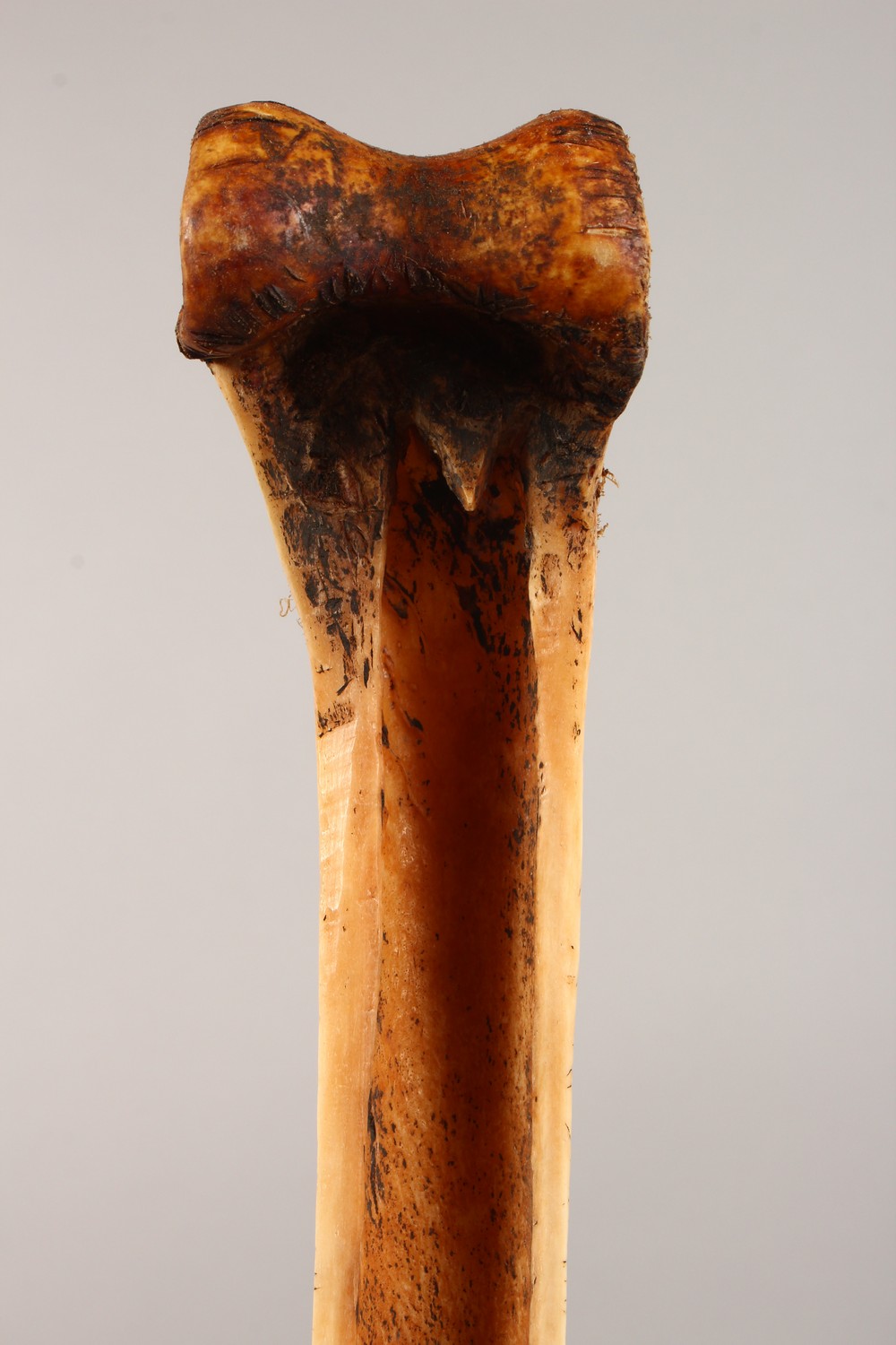 A CARVED BONE DAGGER, with incised decoration. 15.75ins long. - Image 4 of 9