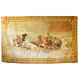 A VERY GOOD, LARGE, AUBUSSON TAPESTRY WALL HANGING, the central panel depicting a Russian scene of a