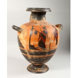 A GOOD LARGE ATTIC TYPE GREEK BULBOUS SHAPED VESSEL, with a pair of handles and a further pouring