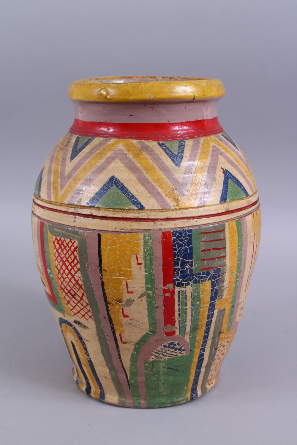ATTRIBUTED TO THE OMEGA STUDIOS, CIRCA. 1930'S, GEOMETRIC PAINTED MONOCHROME VASE, similar designs - Image 2 of 4