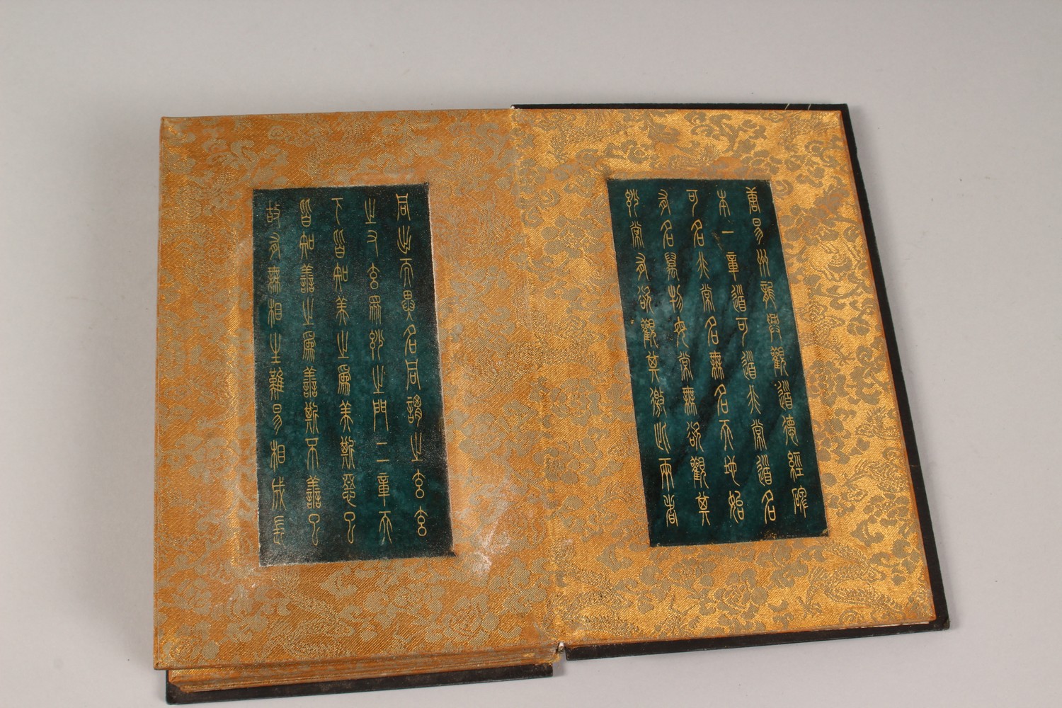 A CHINESE HARDSTONE BOOK. 9ins x 6ins. - Image 10 of 11