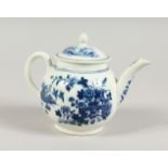 AN 18TH CENTURY WORCESTER SMALL TEAPOT, decorated with a fenced garden. 4.5ins high.