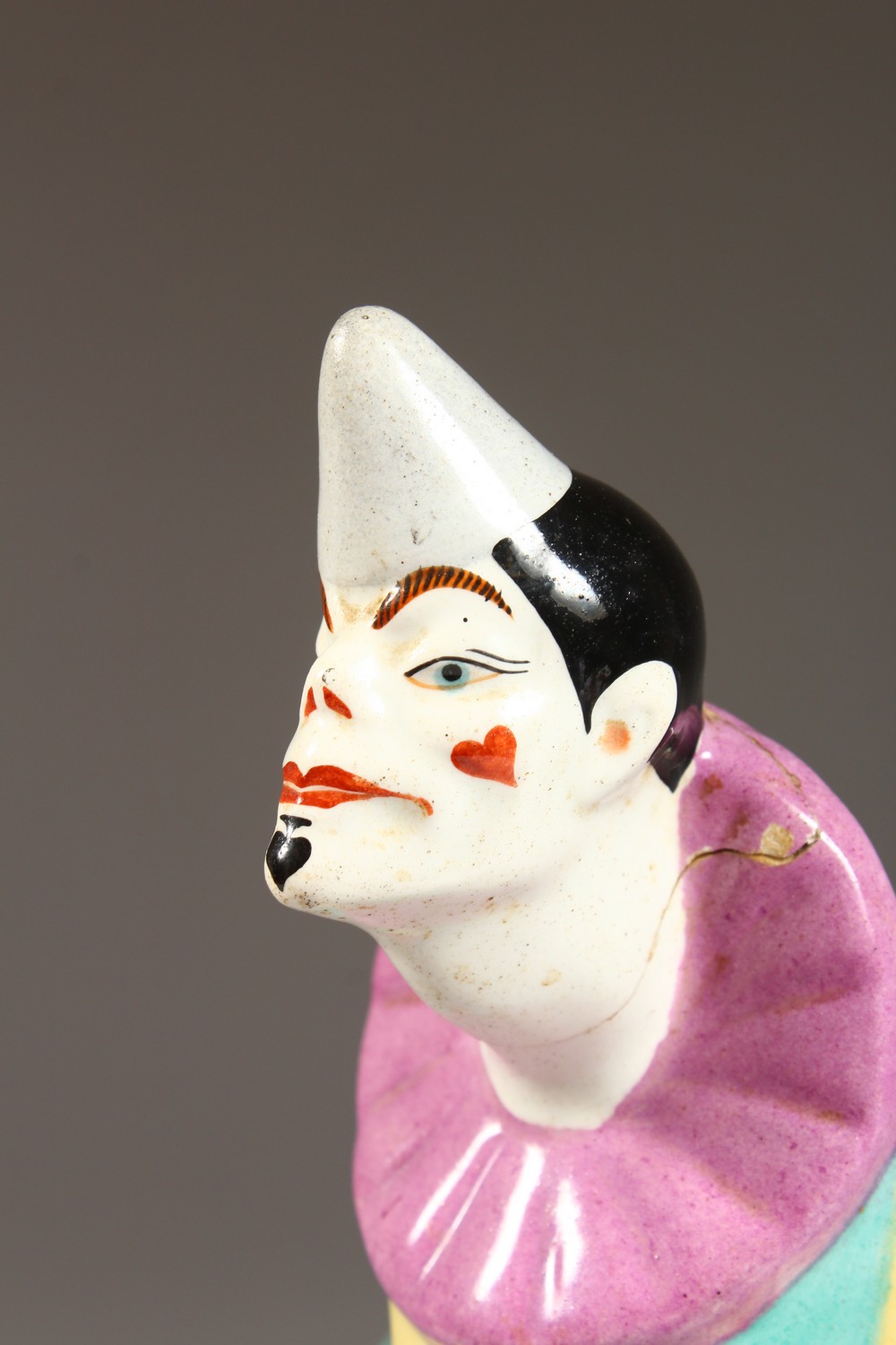 A DAX COLOURFUL POTTERY FIGURE OF A CLOWN (AF). 13.5ins high. - Image 2 of 7