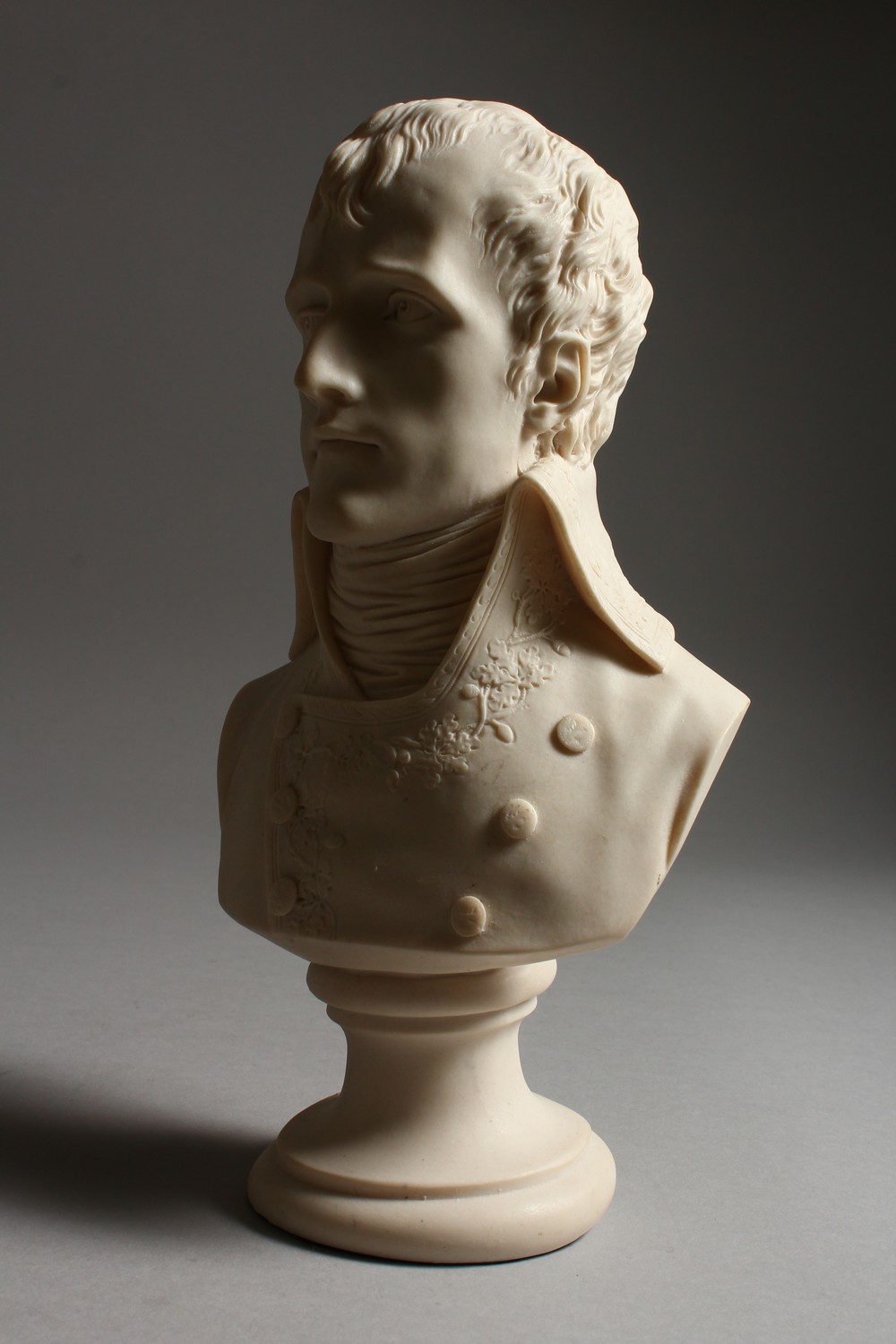 A PARIAN WARE STYLE BUST OF NAPOLEON. 10.5ins high. - Image 3 of 11