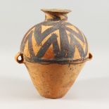 A CHINESE TERRACOTTA BURIAL URN / TOMB POT