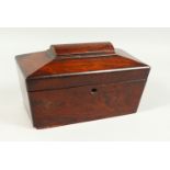 A VICTORIAN ROSEWOOD TEA CADDY, with baize lined interior. 12ins wide.