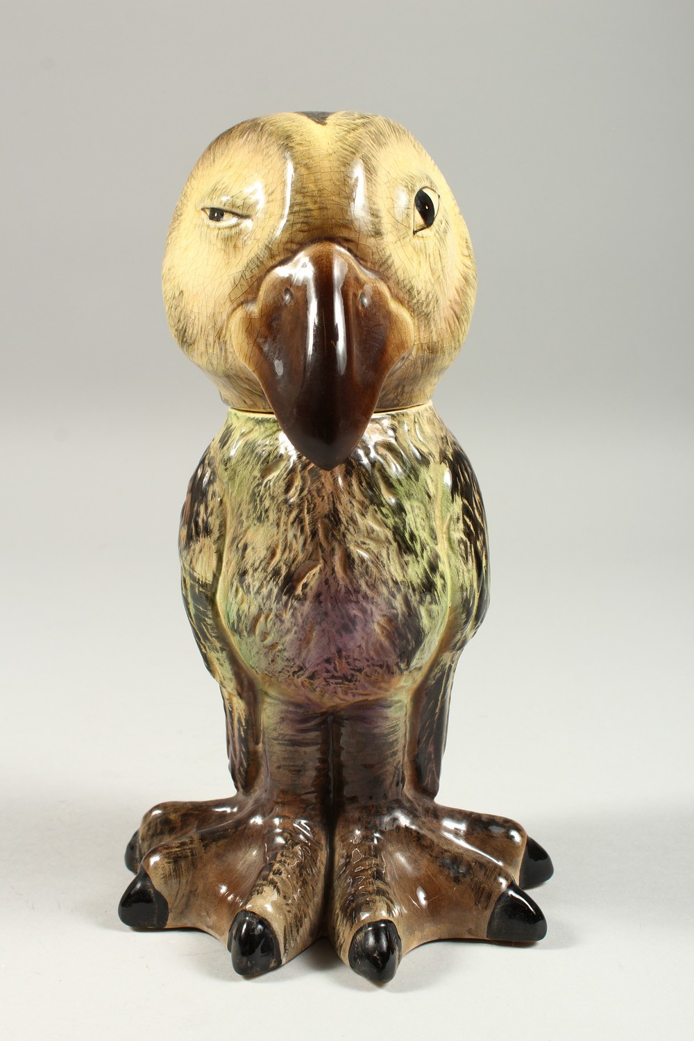 A MARTIN WARE STYLE "WALLY BIRD" JAR AND COVER. 9.5ins high. - Image 5 of 9