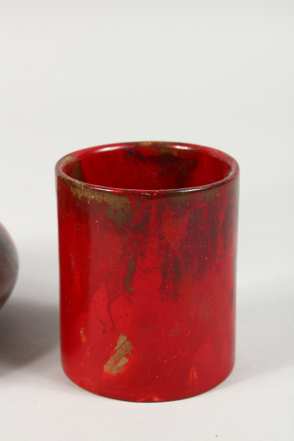 E. R. WILKES, A RED LUSTRE GLAZED VASE, with narrow neck and broad base, signed and dated 1923; - Image 5 of 9