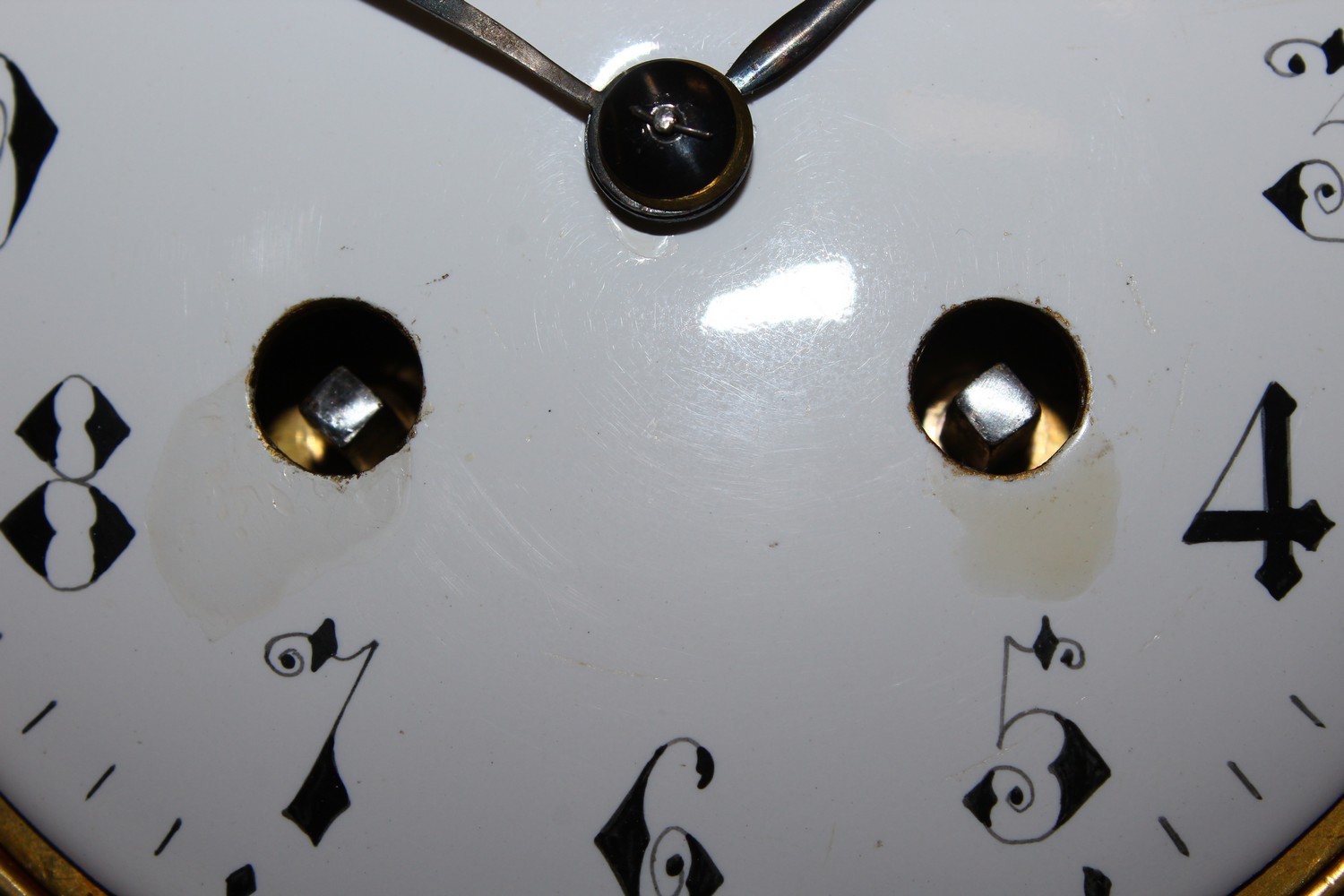 A 19TH CENTURY MAX LANCET TOP ROSEWOOD MANTLE CLOCK, the enamel dial, showing Arabic numerals, - Image 5 of 20