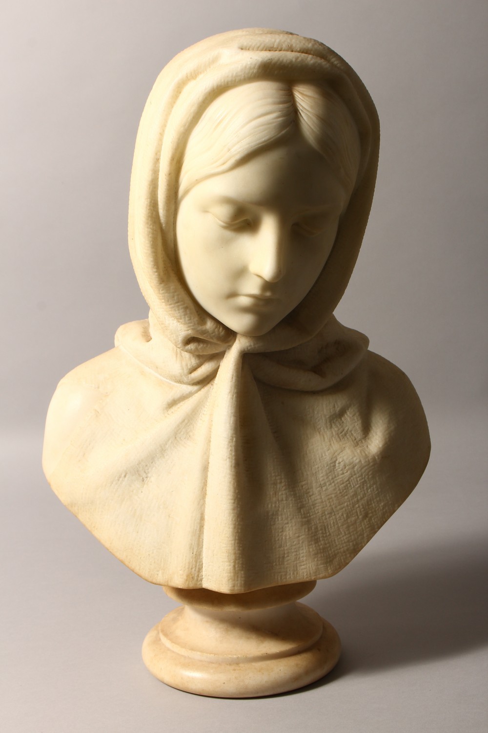 JOHN DENTON CRITTENDEN (1834-1877) A GOOD CARVED WHITE MARBLE BUST OF A YOUNG LADY, wearing a - Image 13 of 15