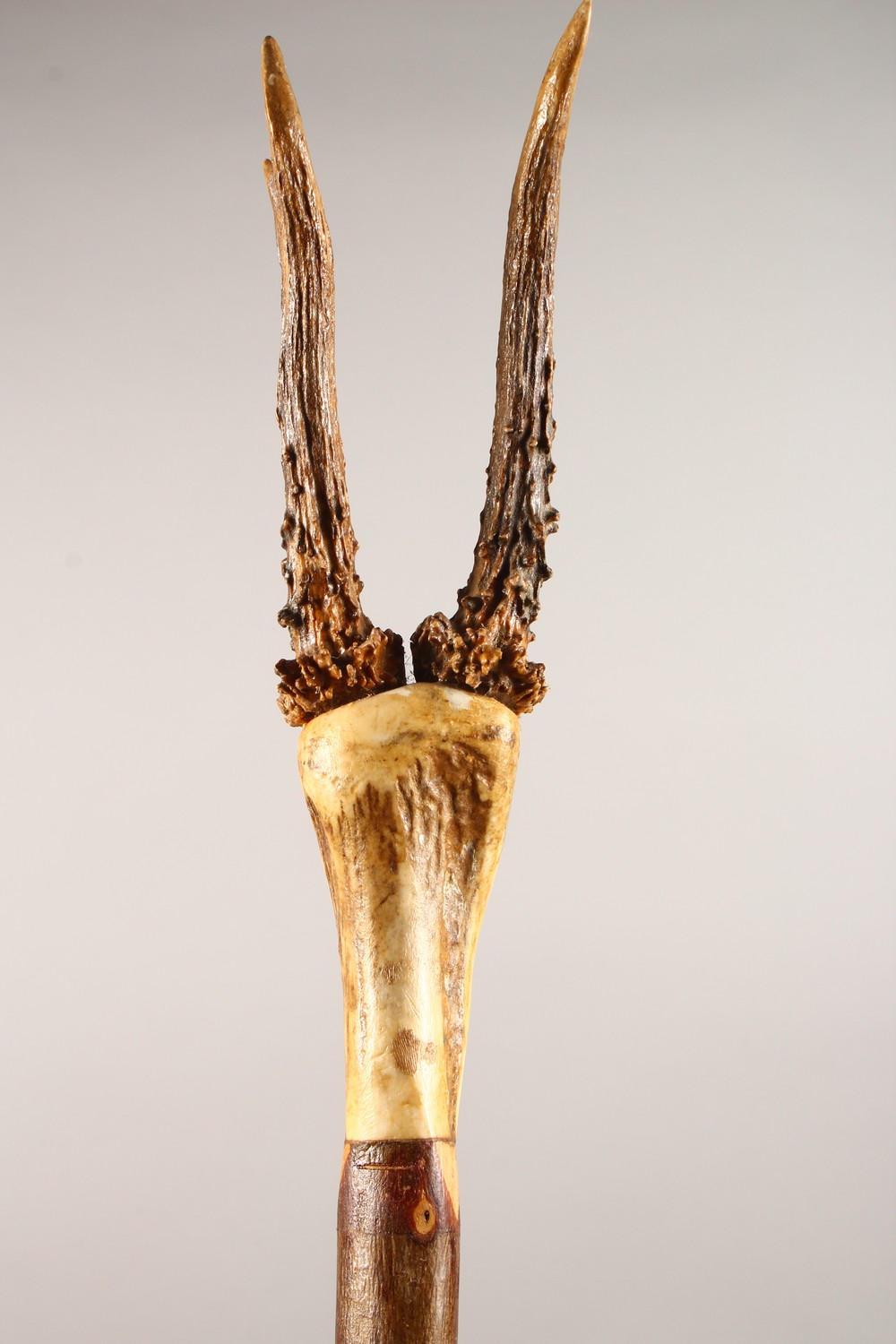 A THUMB STICK, with antler handle. 58ins long. - Image 5 of 6
