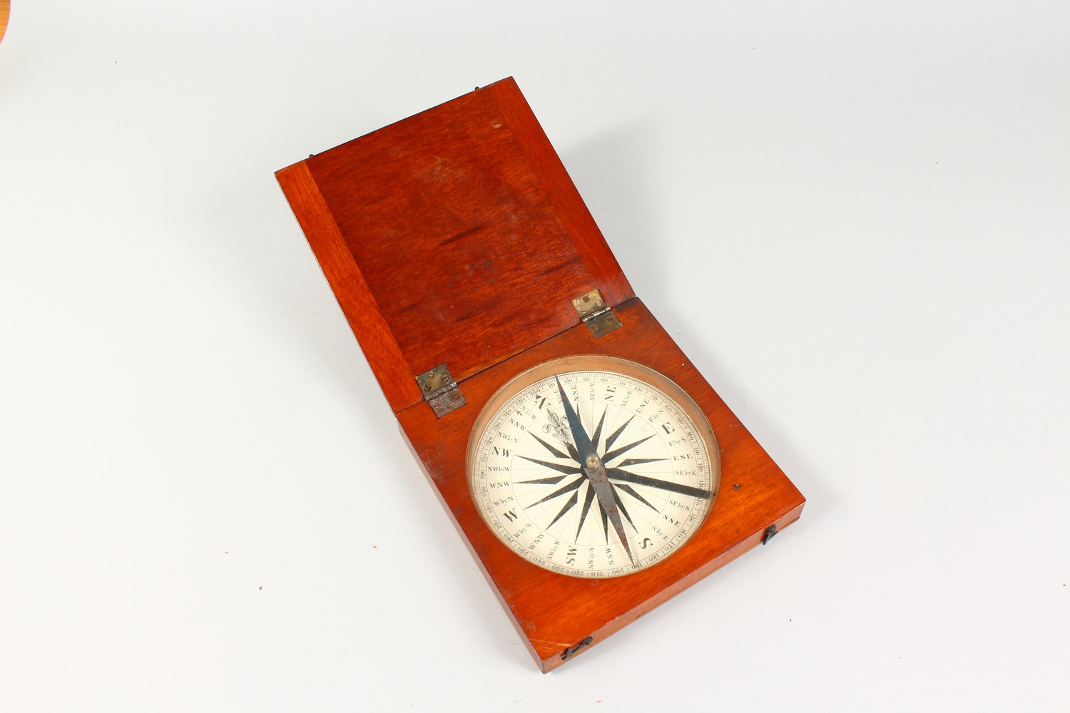 STANLEY, LONDON, a mahogany cased large compass. Compass: 7ins diameter. - Image 2 of 3